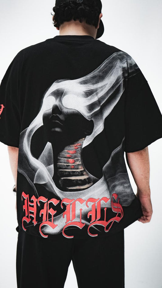 Camiseta negra Hells collection